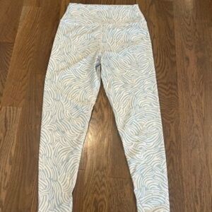 SAGE Airbrush Leggings White Zebra LIGHT BLUE Swirl Squiggle SIZE M